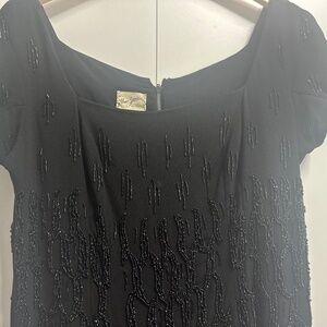 Vintage Mme Zena Black Beaded Cocktail Dress (San Francisco)